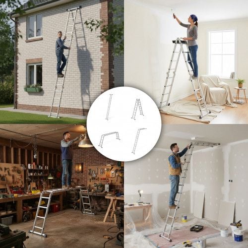 DRABINA ALUMINIOWA 4X4 WIELOFUNKCYJNA 150KG ANTYPOŚLIZGOWA na Arena.pl