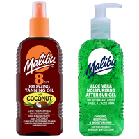 Malibu Olejek Z Kokosem SPF8 200ml + Aloe Żel Po Opalaniu 200ml