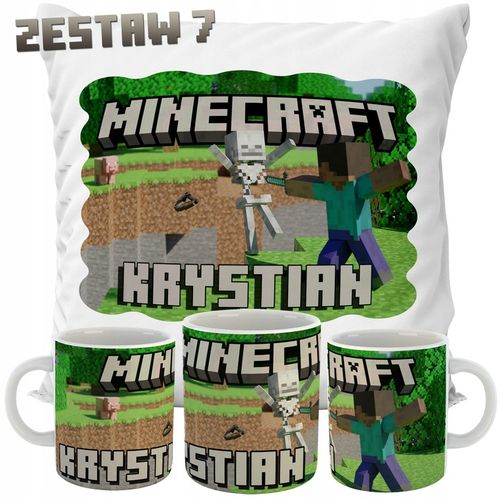 ZESTAW PODUSZKA + KUBEK MINECRAFT IMIĘ PREZENT na Arena.pl
