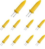 Uchwyty do Kukurydzy Stal Nierdzewna Żółte 8,3 cm Zestaw 10 Sztuk Grill