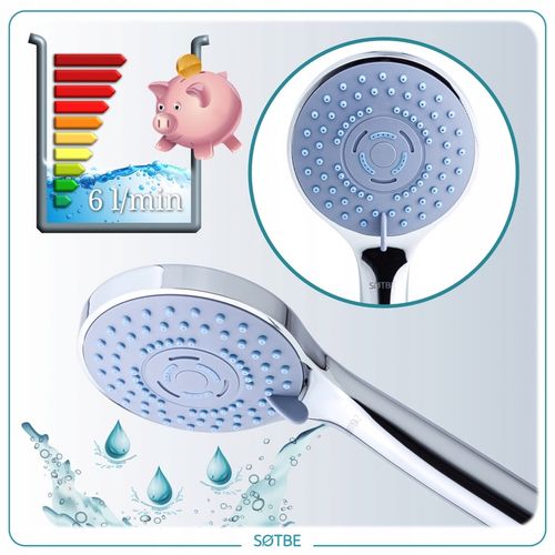 Słuchawka pod prysznic wielofunkcyjna - 60% wody SOTBE BLA LARK-SOHE-6 na Arena.pl