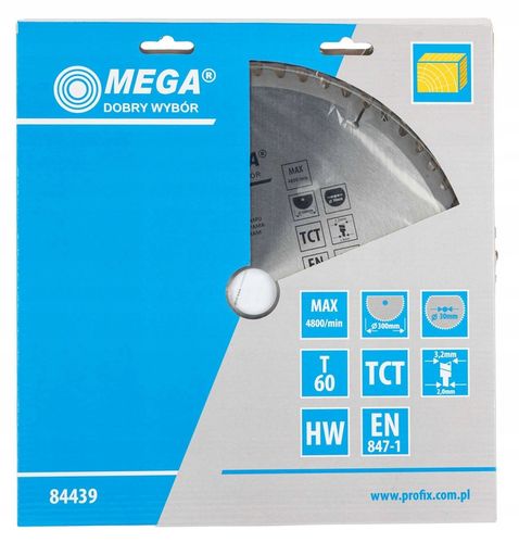 Piła tarczowa do drewna MDF laminatu z węglikiem 300x30mm 60T Mega na Arena.pl