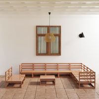 11-cz. zestaw wypoczynkowy do ogrodu, miodowy brąz, sosnowy