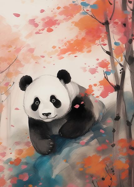 Plakat 50x70cm Panda wśród Klonów zdjęcie 1