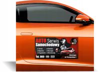 Magnes na samochód reklama magnetyczna 60x30cm AUTO SERWIS SAMOCHODOWY