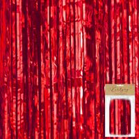 KURTYNA IMPREZOWA CZERWONA NA PRZYJECIE URODZINOWE 100x200 cm