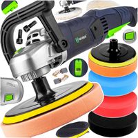 POLERKA SAMOCHODOWA 2400W ROTACYJNA Z REGULACJĄ OBROTÓW GĄBKI ZESTAW