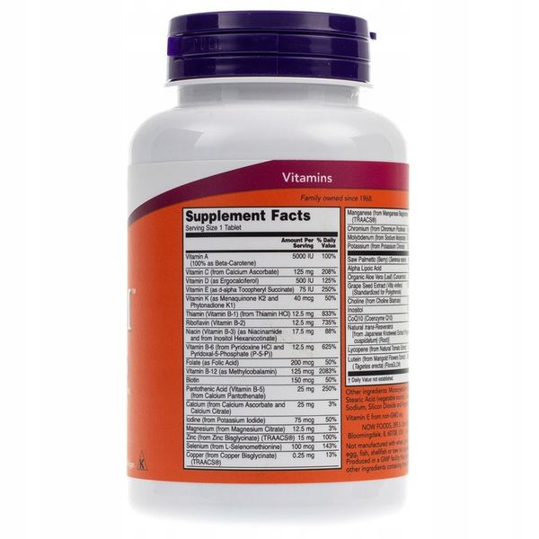 NOW Foods ADAM Witaminy i Minerały dla MĘŻCZYZN 60 zdjęcie 5