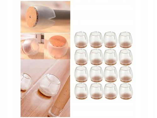 NAKŁADKI OCHRONNE NA NOGI KRZESŁA MEBLI SILIKONOWE FILC 17-21 mm 16 na Arena.pl