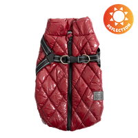 Błyszcząca zimowa kamizelka dla zwierząt czerwona 20-26-36cm 1,5-2,5 kg