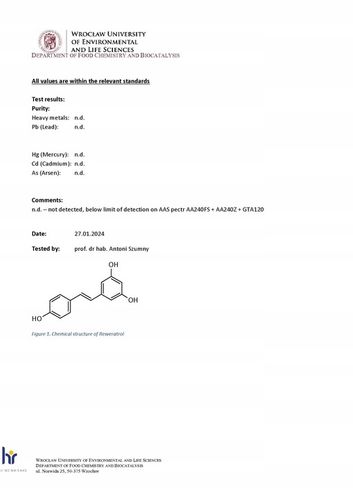 Resweratrol 99%+ proszek - 20g - (Trans-Resveratrol) - badany w PL na Arena.pl