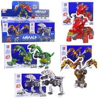 ZESTAW 2W1 KONSTRUKCYJNY DINOZAUR NA KOŁACH