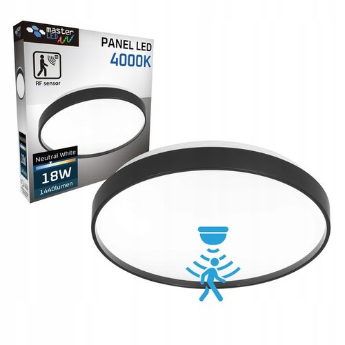 PANEL LED NATYNKOWY plafon sufitowy 18W OKRĄGŁY czujnik ruchu na Arena.pl