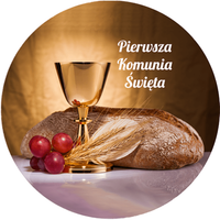 Opłatek na tort Tort Pierwsza Komunia Święta Komunijny Biblia Hostia Tekst