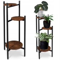 KWIETNIK STOJĄCY METALOWY STOJAK NA KWIATY DĄB RUSTYKALNY LOFT 80 cm