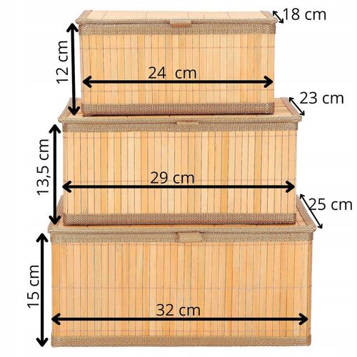 3x ORGANIZER BAMBUSOWY NA BIURKO KOSMETYKI 3 POJEMNIKI PUDEŁKA DO na Arena.pl