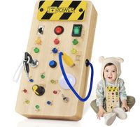 Drewniana Tablica Sensoryczna Edukacyjna LED Montessori Włącznikami Światła