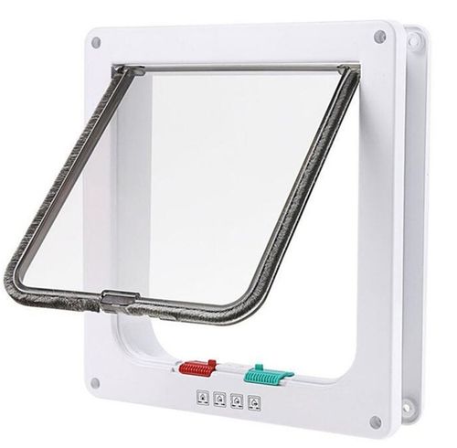 DRZWI Z KLAPĄ DLA PSA KOTA DRZWICZKI WAHADŁOWE KLAPA 4 SPOSOBY XL BIAŁE na Arena.pl