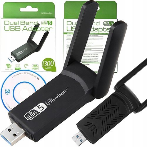 KARTA SIECIOWA WIFI WI-FI ADAPTER USB 3.0 1300Mbps 5GHz 2 TRYBY AP na Arena.pl
