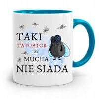 Dla Tatuażystki Tatuażysty Kubek Błękitny Prezent Z Nadrukiem Ze Zdjęciem