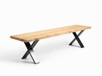 Ławka CROSS BENCH 200 - dąb, czarna do jadalni