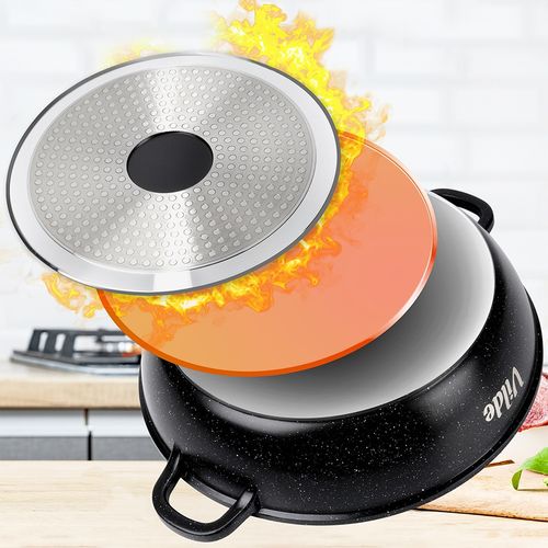 Patelnia Granitowa do Smażenia Duszenia Pieczenia z Pokrywką 28 cm 3,3L na Arena.pl