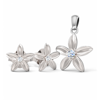 SREBRNY KOMPLET KWIATKI Z CYRKONIAMI SREBRO PRÓBY 925