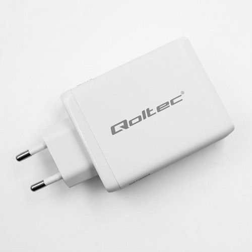 Qoltec Ładowarka sieciowa 100W GaN  | 5-20V | 1.5-5A | 2 x USB-C PD | na Arena.pl