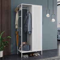 Szafa garderoba na ciuchy do sypialni stojak na ubrania metalowa biała