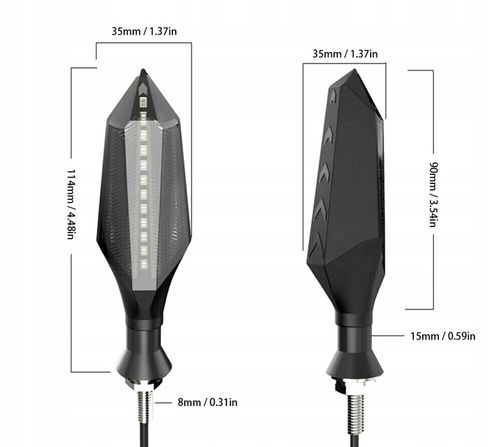4X KIERUNKOWSKAZY MOTOCYKLOWE SKUTERA QUAD MOTOR DYNAMICZNE LED HOMOLOGACJA na Arena.pl