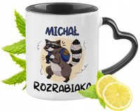 Kubek Czarny Z Uszkiem W Kształcie Serca Dla Michała Idealny Na Prezent
