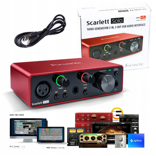 Interfejs audio Focusrite Scarlett Solo 3rd Gen USB XLR Jack 6,3 mm na Arena.pl