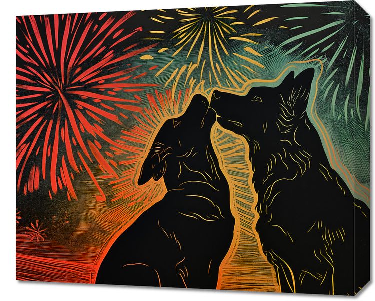 Obraz 60x50cm Psi Uścisk zdjęcie 1