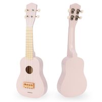 Ukulele drewniane dla dzieci Mamabrum różowe, 4 struny, wysokość 52 cm