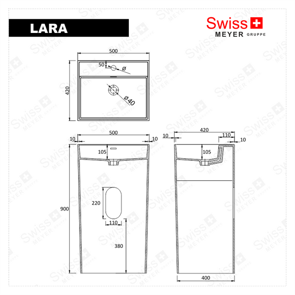 Umywalka wolnostojąca z konglomeratu - LARA SWISS MEYER zdjęcie 7