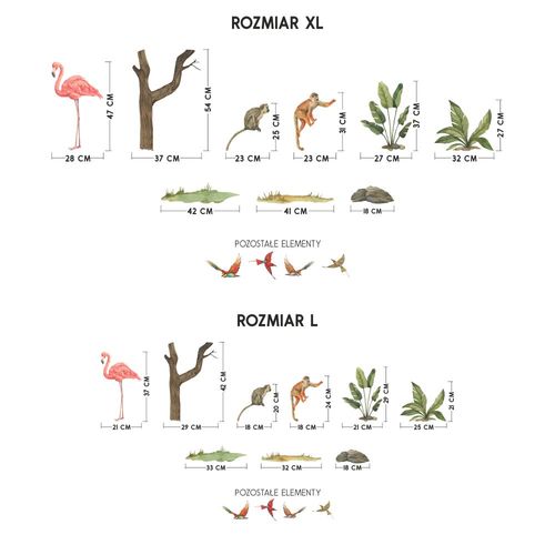 Naklejki Zestaw Flaming, Małpy, Ptaki DK433 XL na Arena.pl