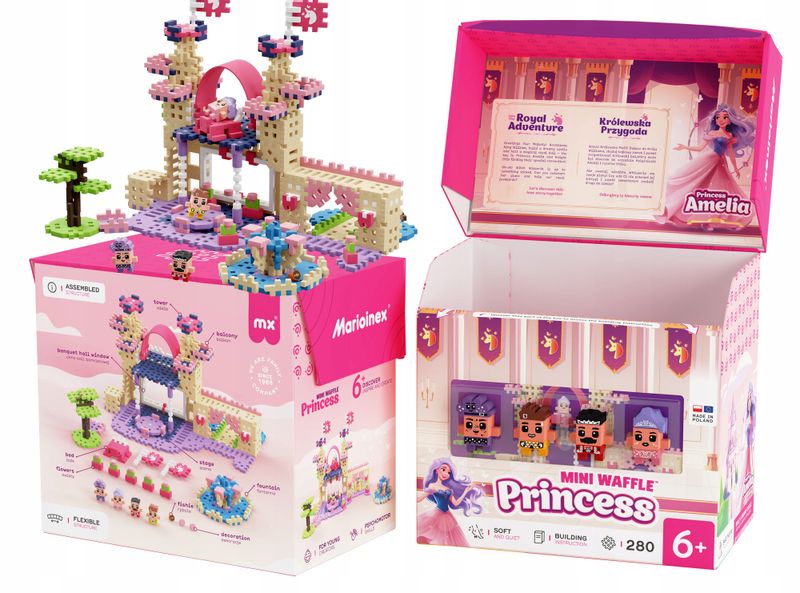 Mini Waffle Marioinex PRINCESS, królewska przygoda 280 el. 4 figurki zdjęcie 2