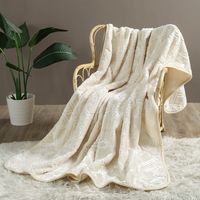 Koc akrylowy tłoczony VITO 160x200 geometryczny wzór kremowy