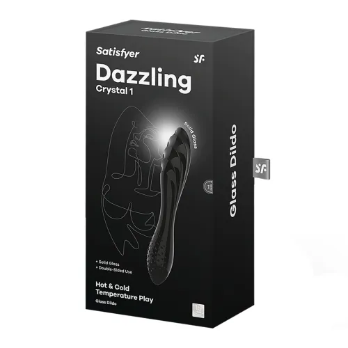 satisfyer dazzling crystal 1 szklany masażer intymny czarny na Arena.pl