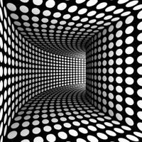 FOTOTAPETA ABSTRAKCJA 3D TUNEL CZERŃ KOŁA 200x130