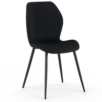 Krzesło tapicerowane czarne Zoya welur stylowe kuchnia salon