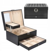 SZKATUŁKA PUDEŁKO NA BIŻUTERIĘ ELEGANCKI ORGANIZER Z LUSTERKIEM PREZENT C5