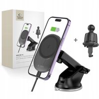 UCHWYT SAMOCHODOWY ŁADOWARKA INDUKCYJNA DO MAGSAFE NA KOKPIT + DO KRATKI