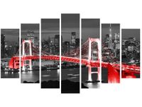 80CM 140CM OBRAZ 7 ELEM TOKYO MOST TĘCZOWY CZERWIENI ŚCIENNY