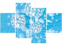 140CM 70 OBRAZ DMUCHAWCE ABSTRAKCYJNYM BŁĘKITNYM TLE ŚCIENNY