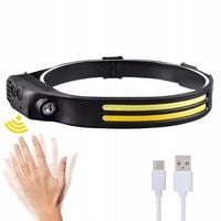 Latarka czołowa LED COB 270° akumulatorowa czujnik ruchu USB-C 6 trybów