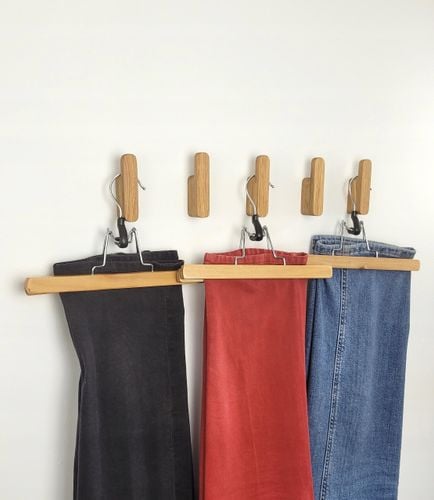 Drewniany Wieszak na Ubrania Ścienny Dębowy Haczyk Łazienkowy Przedpokoju na Arena.pl