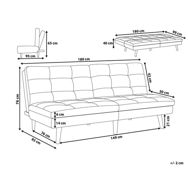 Sofa rozkładana niebieska RONNE zdjęcie 8