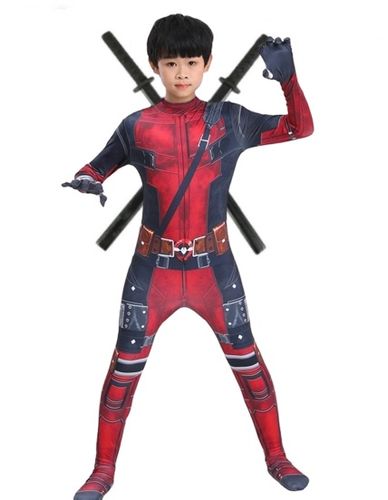 STRÓJ PRZEBRANIE KOSTIUM DEADPOOL + 2MIECZE 134/140 na Arena.pl