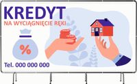 BANER REKLAMOWY 130x80cm projekt w cenie różne wzory KREDYT PROCENTOWY